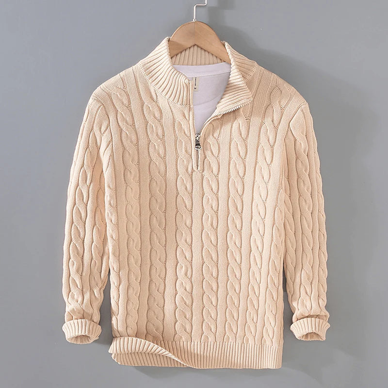Men's Quarter-Zip Knitted Sweater