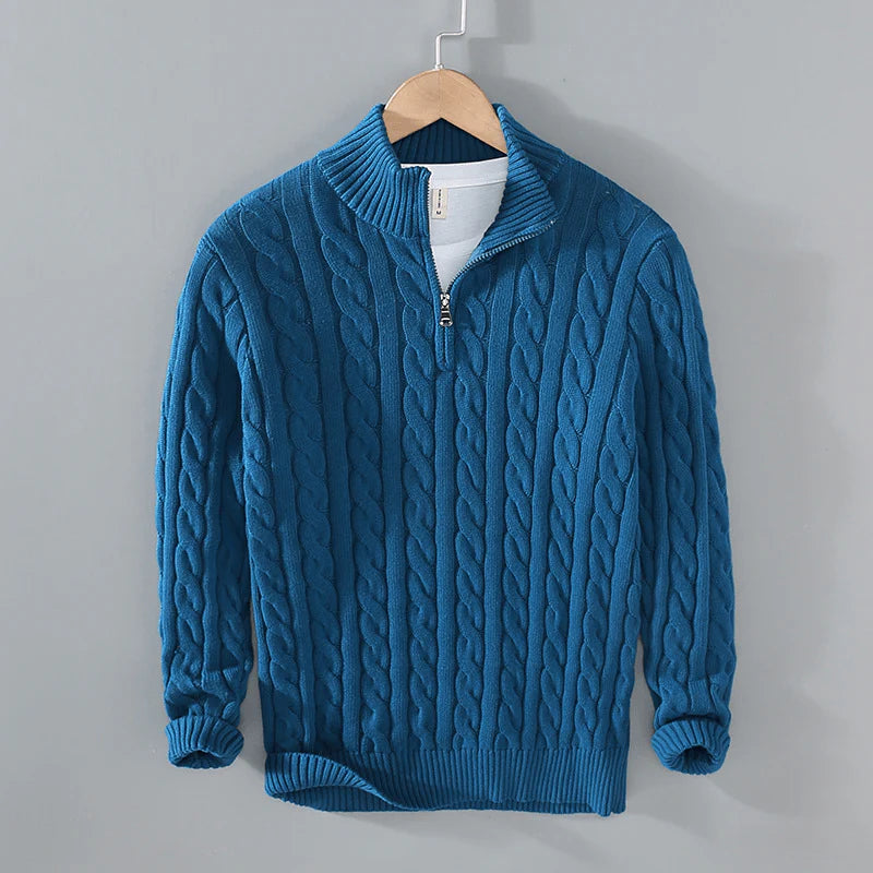 Men's Quarter-Zip Knitted Sweater