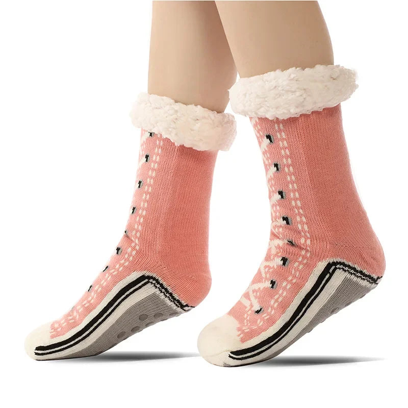 Women's Ultra-Thick Non-Slip Faux-Shoe Warm Home Socks