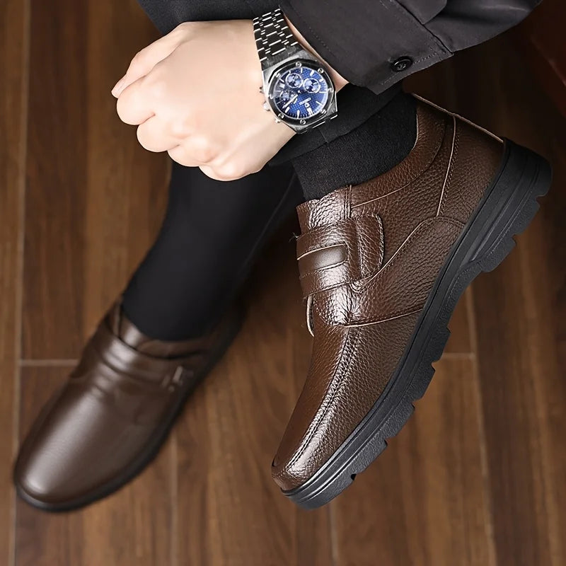 Men’s Retro Faux Leather Slip-On Loafers