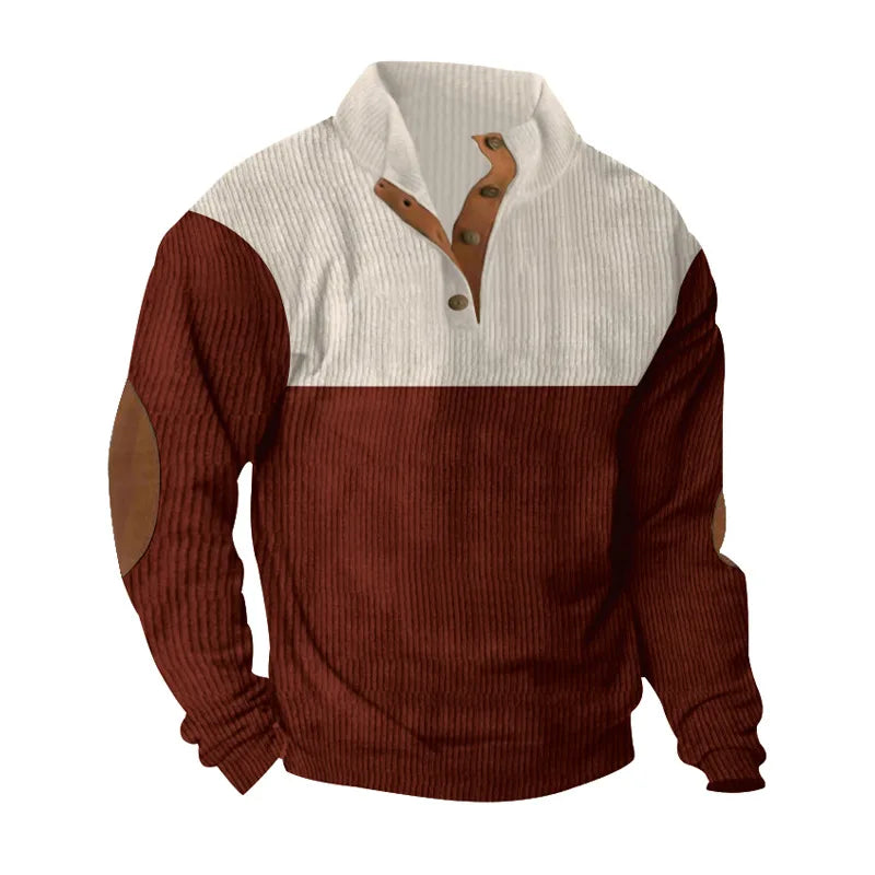 Men’s Colour Block Corduroy Sweatshirt