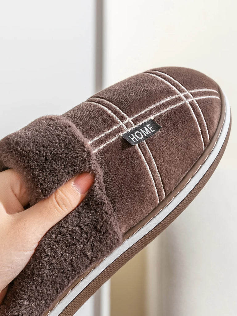 Men's Plaid Comfort House Slippers