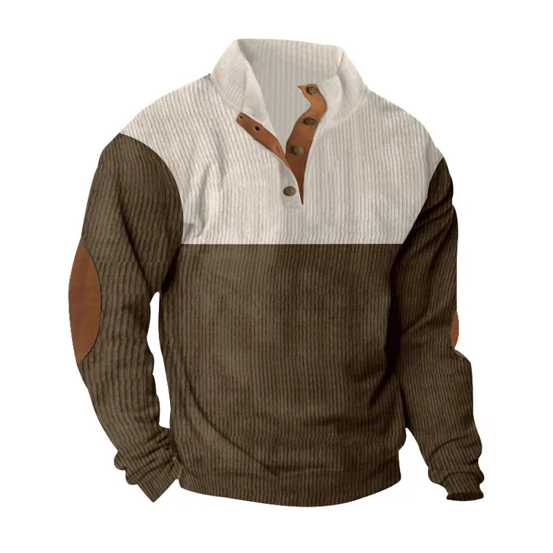 Men’s Colour Block Corduroy Sweatshirt