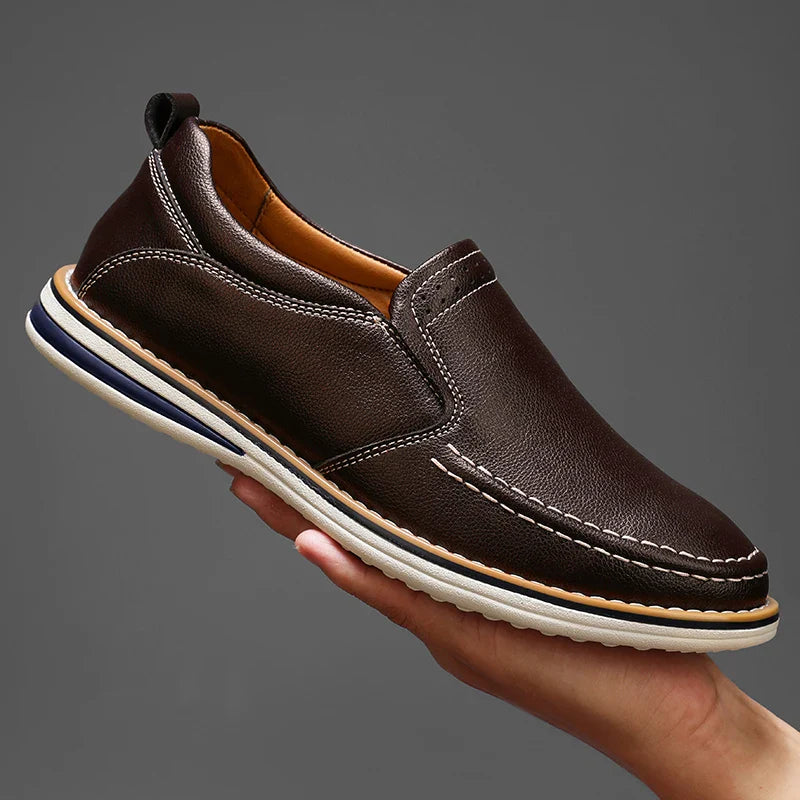 Men’s Split-Leather Slip-On Driving Loafers