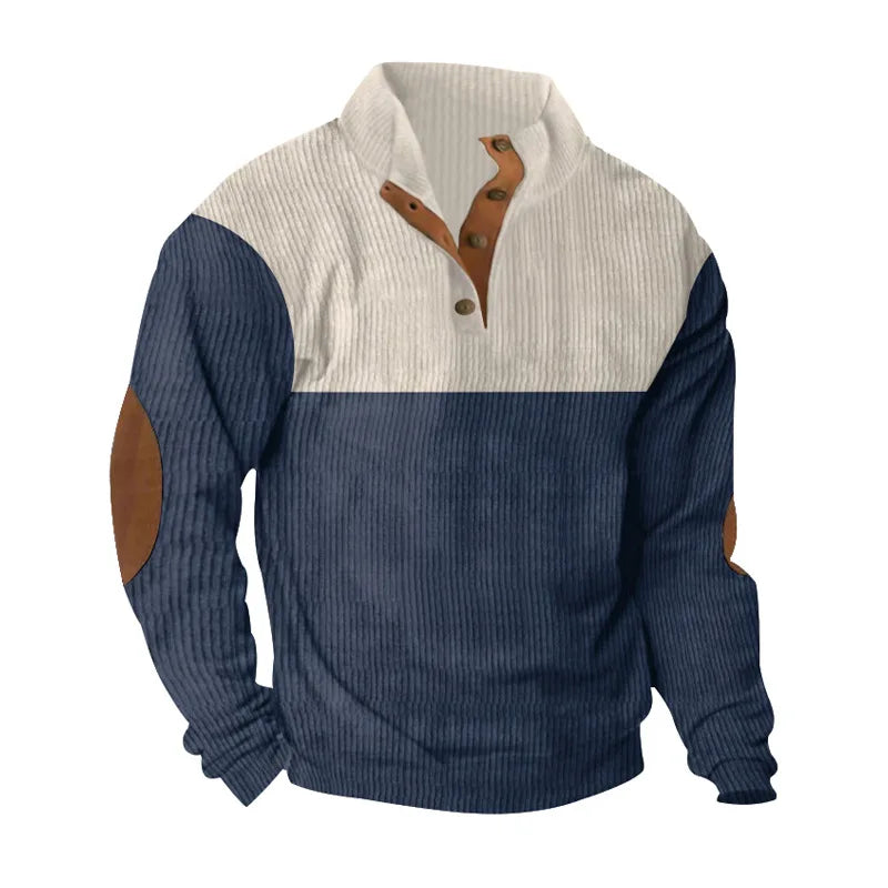 Men’s Colour Block Corduroy Sweatshirt