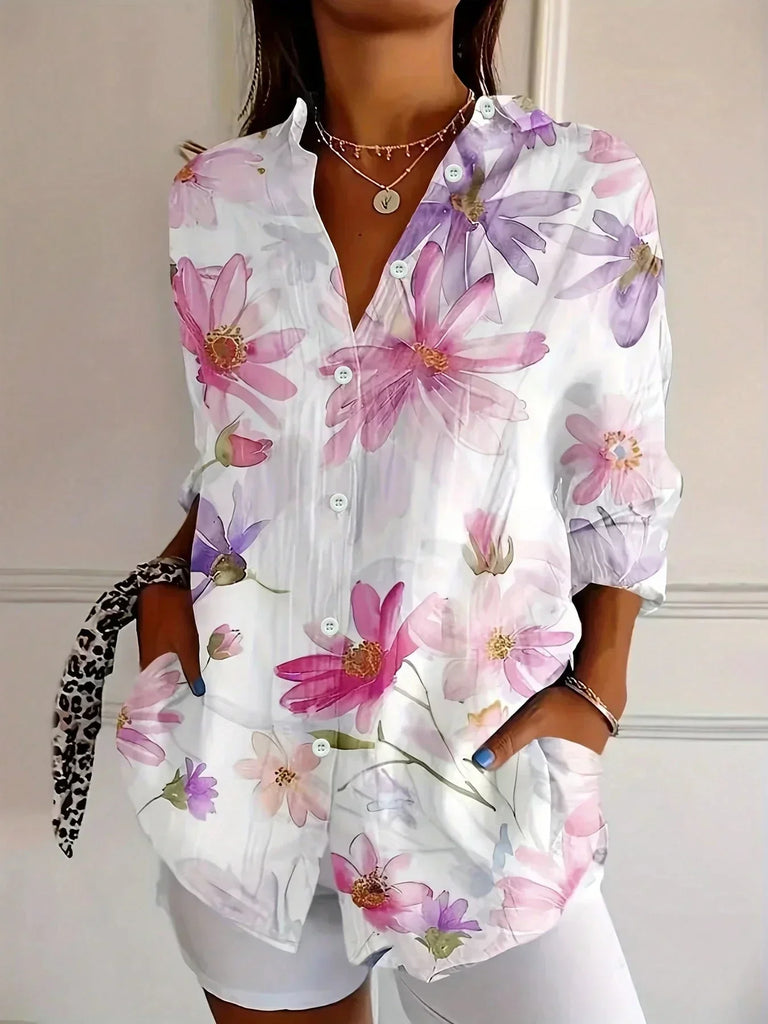 Women’s Colour Splash Pocket Shirt Blouse