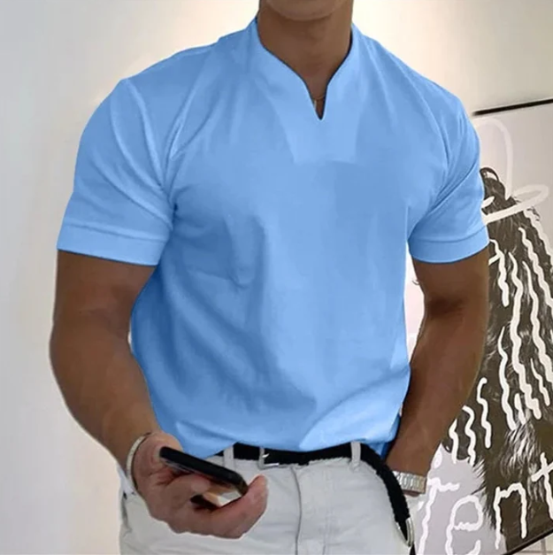 Men’s Classic Business V-Neck Short Sleeve T-Shirt