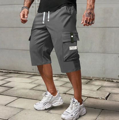 Men’s Drawstring Knee-Length Cargo Shorts