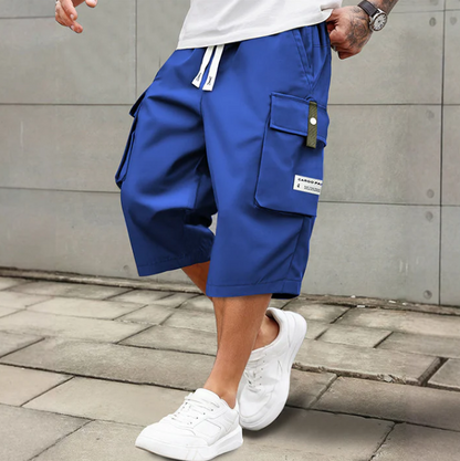 Men’s Drawstring Knee-Length Cargo Shorts