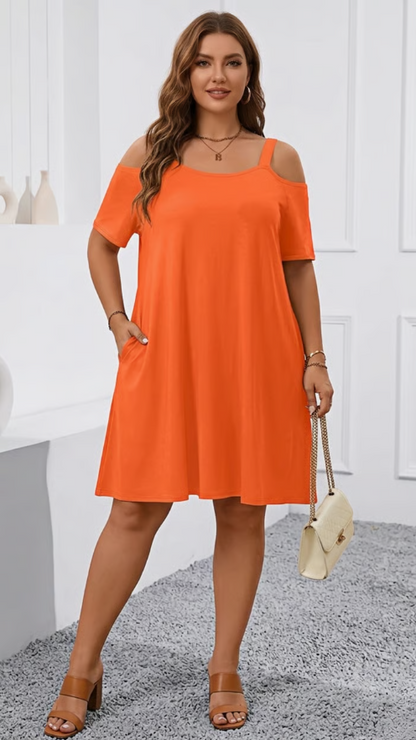 Cold Shoulder Swing Dress for Women