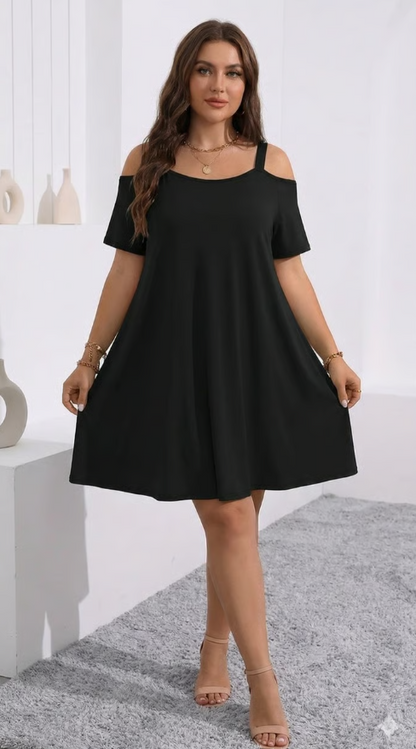 Cold Shoulder Swing Dress for Women