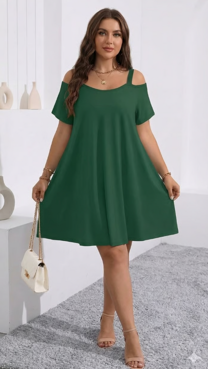 Cold Shoulder Swing Dress for Women
