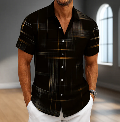 Men’s Lightweight Silk Blend Button-Up Shirt