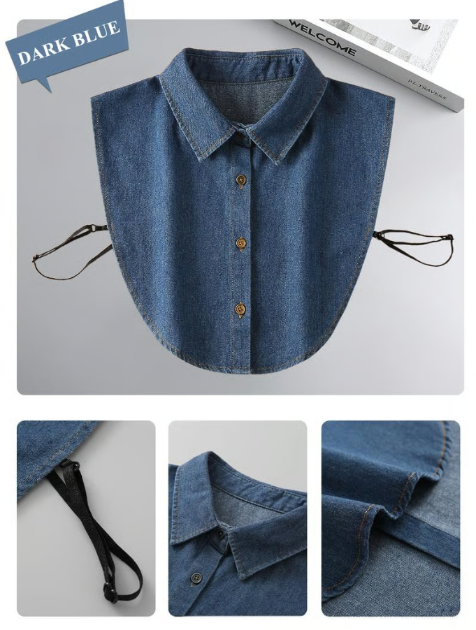 Denim Detachable Collar Insert
