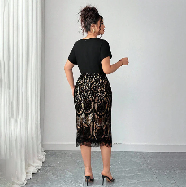 Women’s Casual V-Neck Waist-Defined Dress