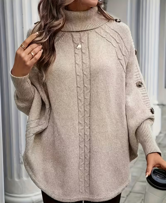 Women’s Twisted Front High-Neck Knit Jumper
