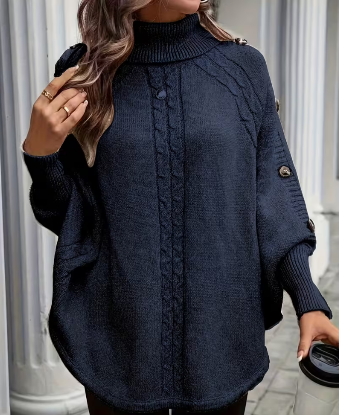 Women’s Twisted Front High-Neck Knit Jumper