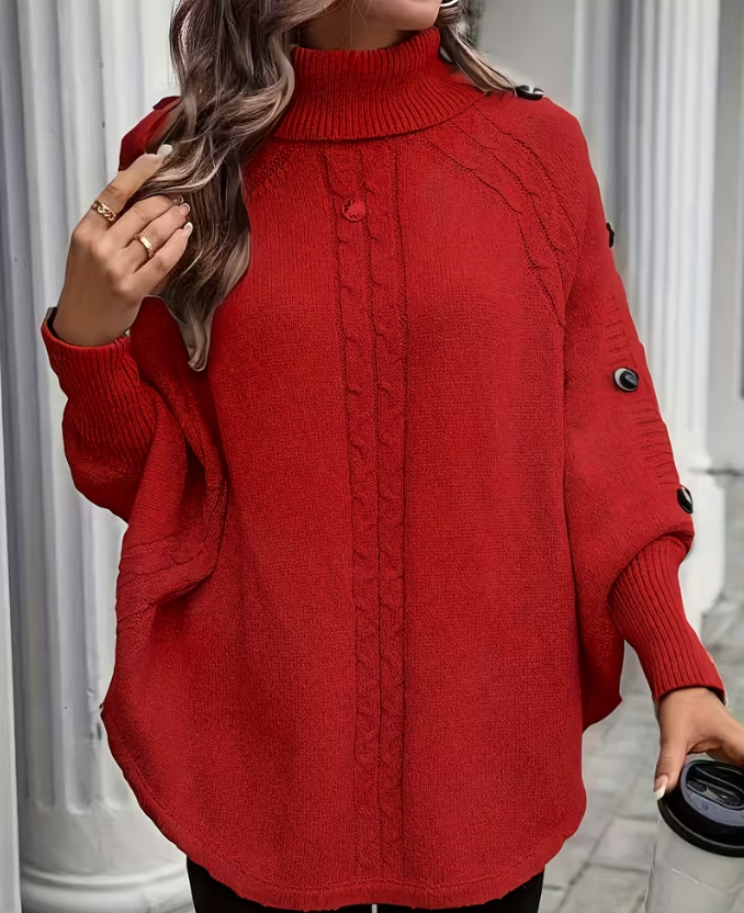 Women’s Twisted Front High-Neck Knit Jumper