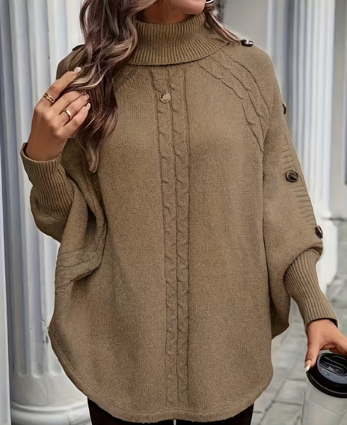 Women’s Twisted Front High-Neck Knit Jumper