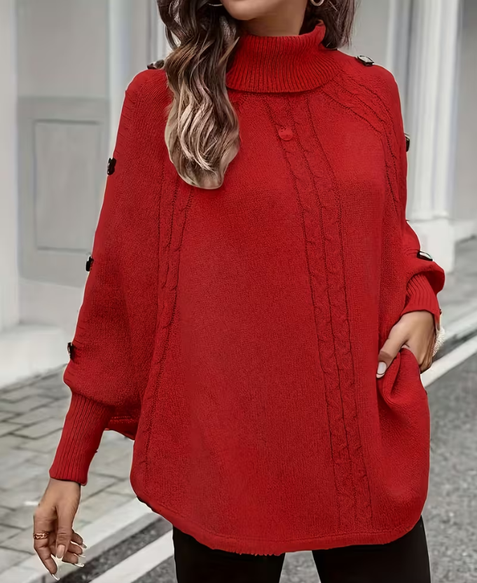 Women’s Twisted Front High-Neck Knit Jumper