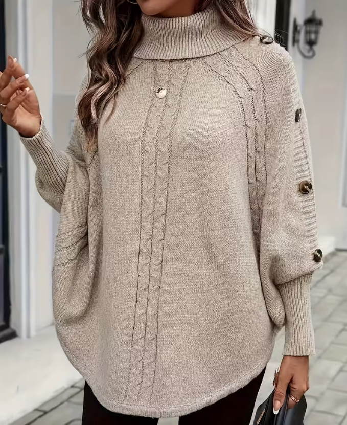 Women’s Twisted Front High-Neck Knit Jumper