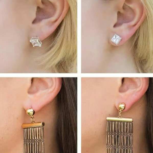 Rehausseurs de boucles d'oreilles en silicone pour une tenue droite