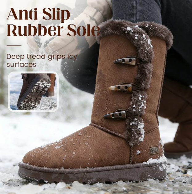 Women’s Ultra-Warm Faux Fur Lined Toggle Mid-Calf Snow Boots