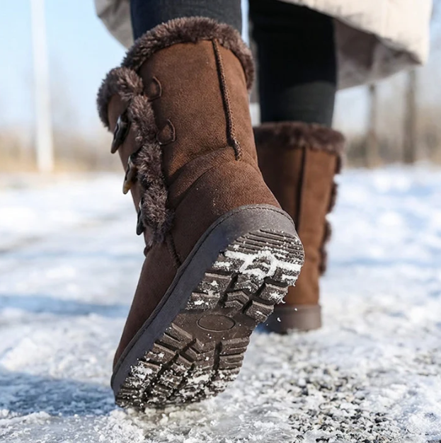 Women’s Ultra-Warm Faux Fur Lined Toggle Mid-Calf Snow Boots