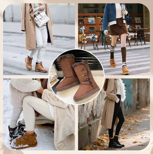 Women’s Ultra-Warm Faux Fur Lined Toggle Mid-Calf Snow Boots