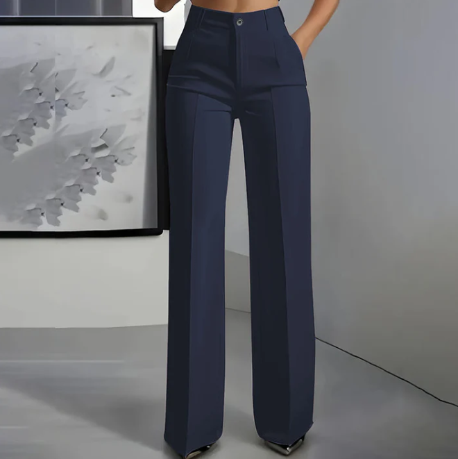 Women’s High Waist Straight Leg Tailored Trousers