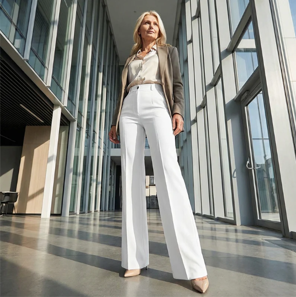Women’s High Waist Straight Leg Tailored Trousers