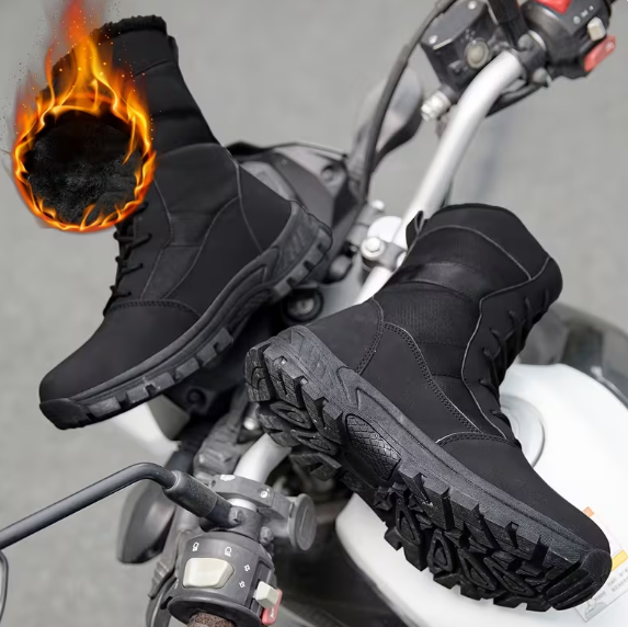 Men’s Winter Fleece Lined Lace Up Hiking Boots with TPR Grip Sole