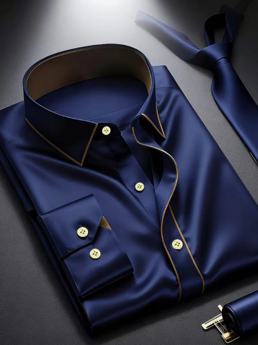 Men’s Slim-Fit Buttoned Business Shirt