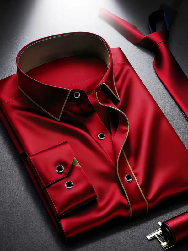 Men’s Slim-Fit Buttoned Business Shirt