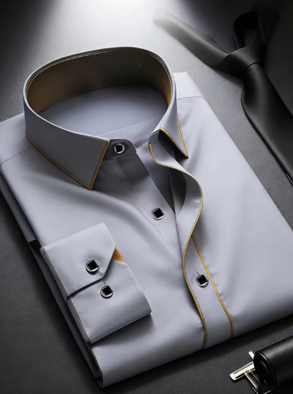 Men’s Slim-Fit Buttoned Business Shirt