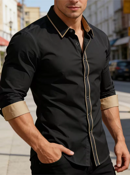 Men’s Slim-Fit Buttoned Business Shirt