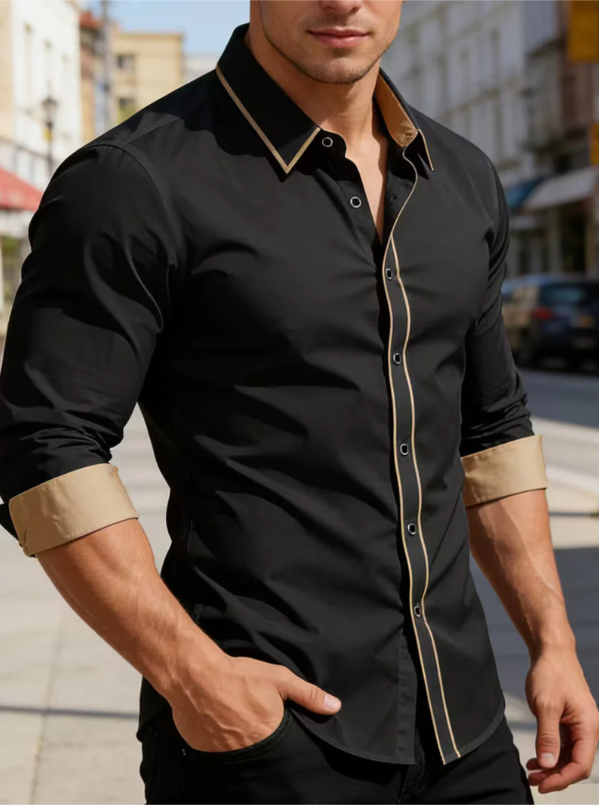 Men’s Slim-Fit Buttoned Business Shirt