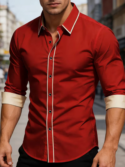Men’s Slim-Fit Buttoned Business Shirt