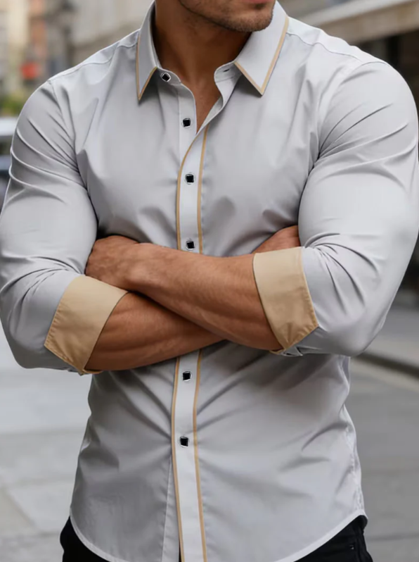 Men’s Slim-Fit Buttoned Business Shirt