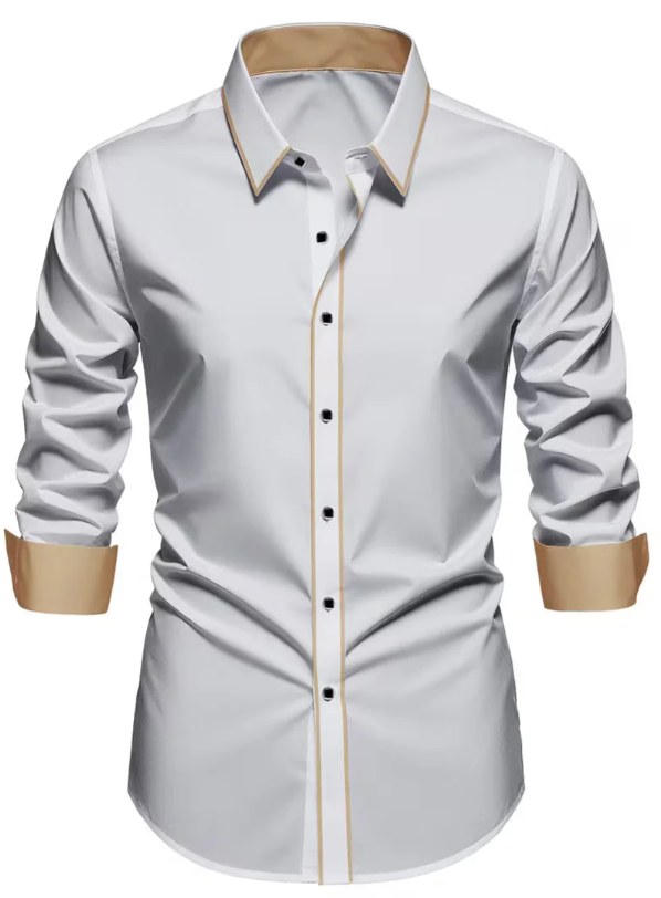 Men’s Slim-Fit Buttoned Business Shirt