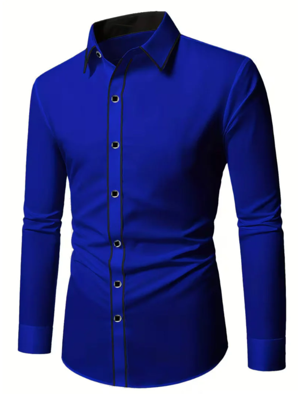 Men’s Slim-Fit Buttoned Business Shirt