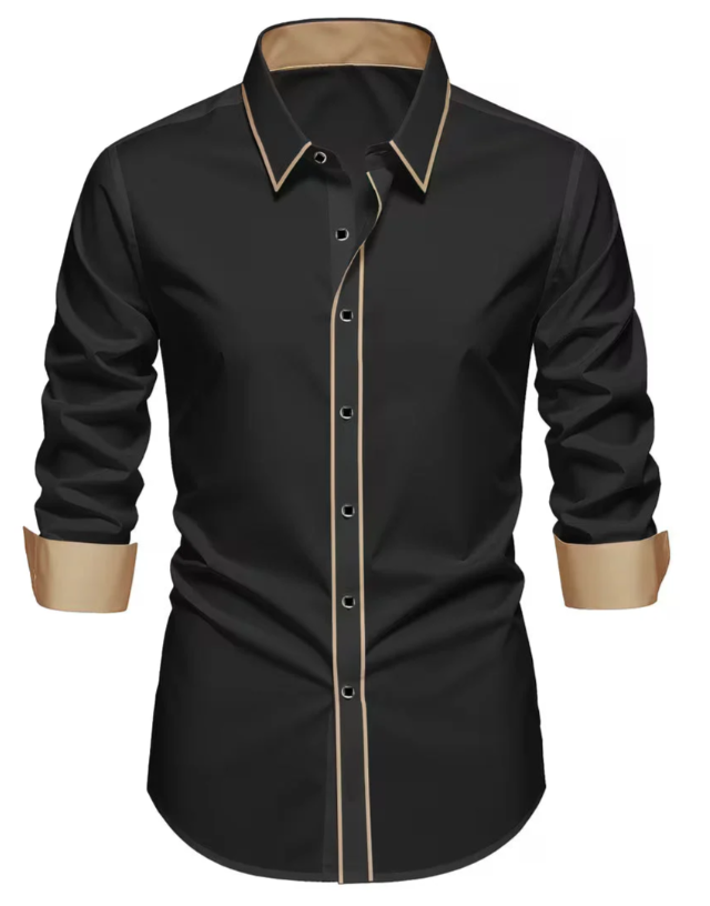 Men’s Slim-Fit Buttoned Business Shirt