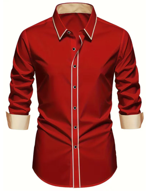 Men’s Slim-Fit Buttoned Business Shirt