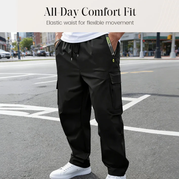 Men’s Lightweight Multi-Pocket Outdoor Cargo Trousers