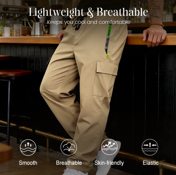 Men’s Lightweight Multi-Pocket Outdoor Cargo Trousers
