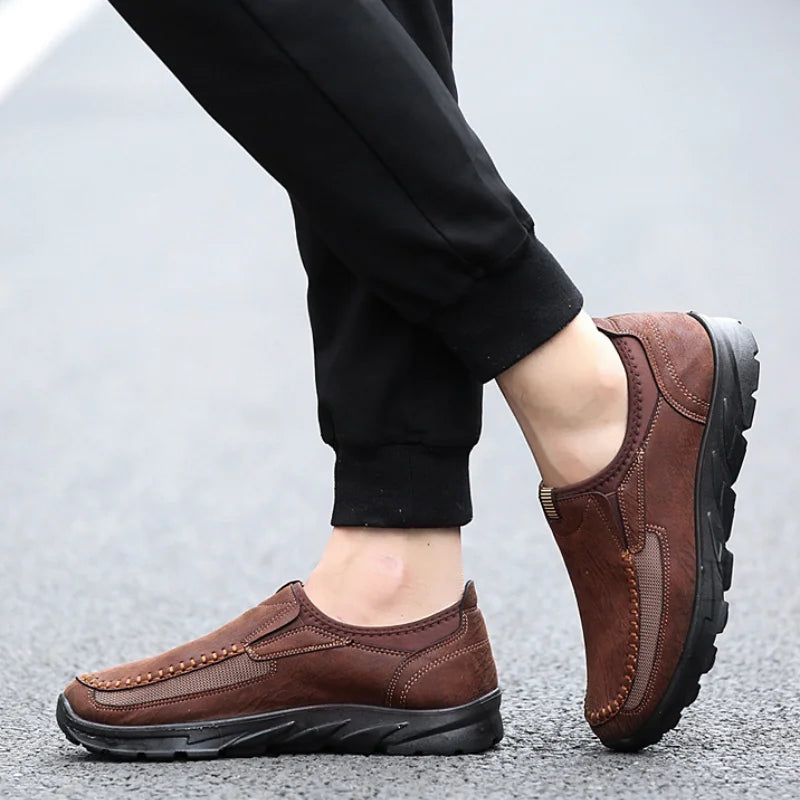 Men’s Handmade Retro Leather Loafers