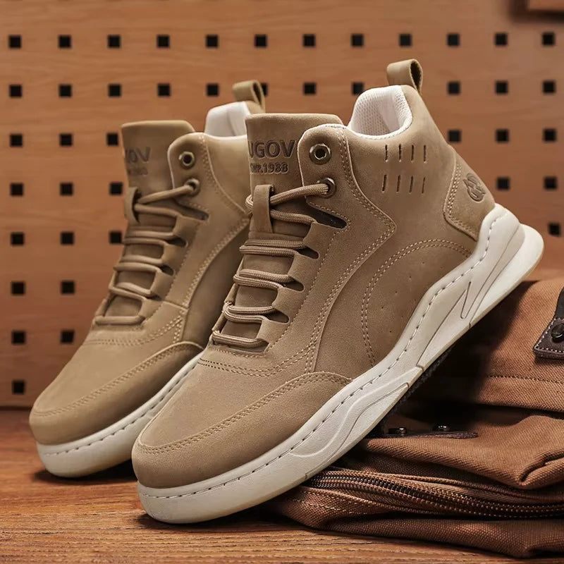Men’s Suede Fleece-Lined Mid-Top Winter Trainers