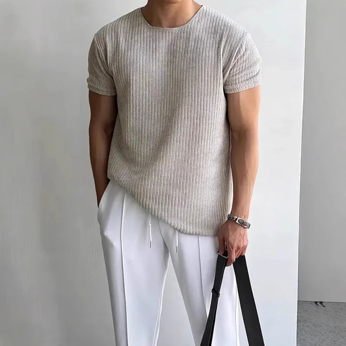 Men’s Lightweight Breathable Knit Crew Neck Tee