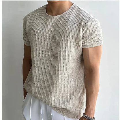 Men’s Lightweight Breathable Knit Crew Neck Tee