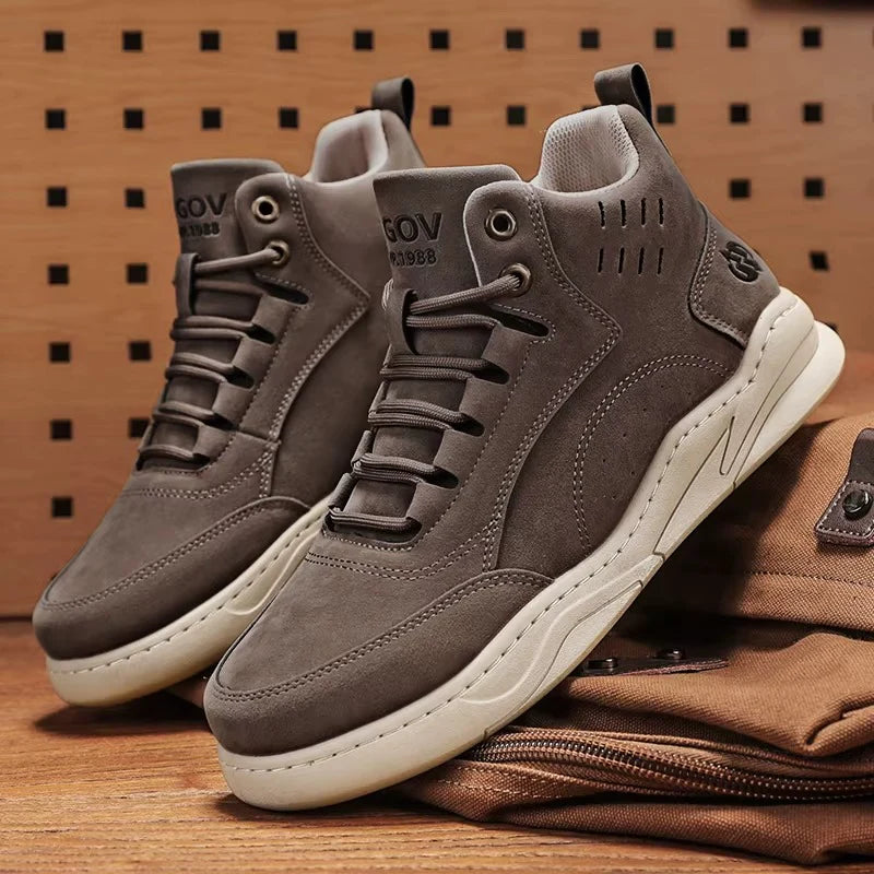 Men’s Suede Fleece-Lined Mid-Top Winter Trainers